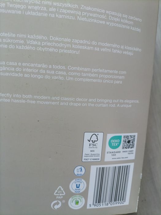 4 zasłony aksamitne welurowe Smukee 4x zasłona na przelotkach beżowa