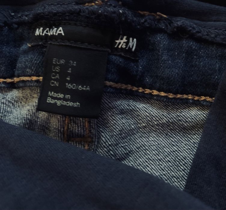 H&M mama krótkie spodenki jeans ciążowe r. 34/36 szorty,extra stan