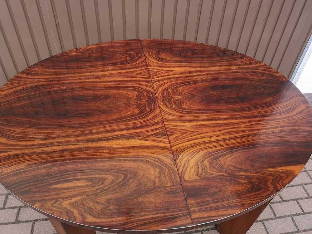 Stół Owalny ART-DECO Palisander Rozkładany Stary Antyk Po Renowacji