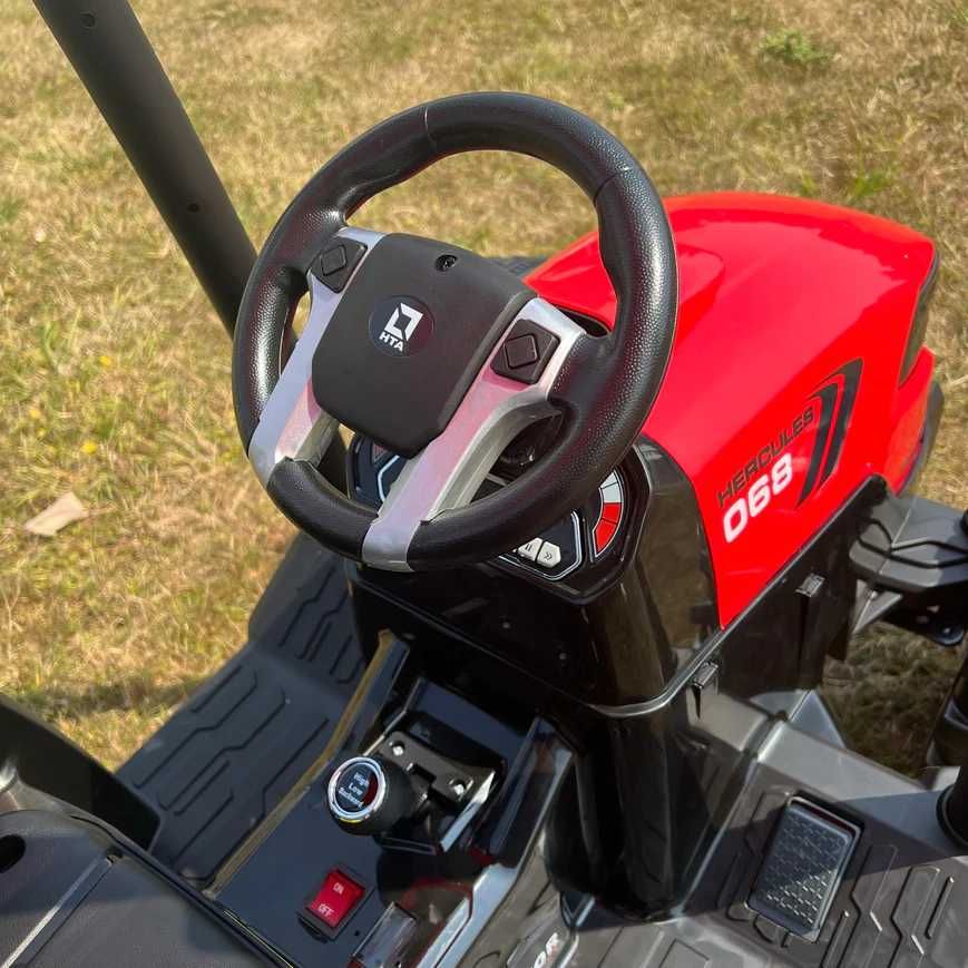 WIelki traktorek na akumulator dla dzieci + przyczepka + łyżka
