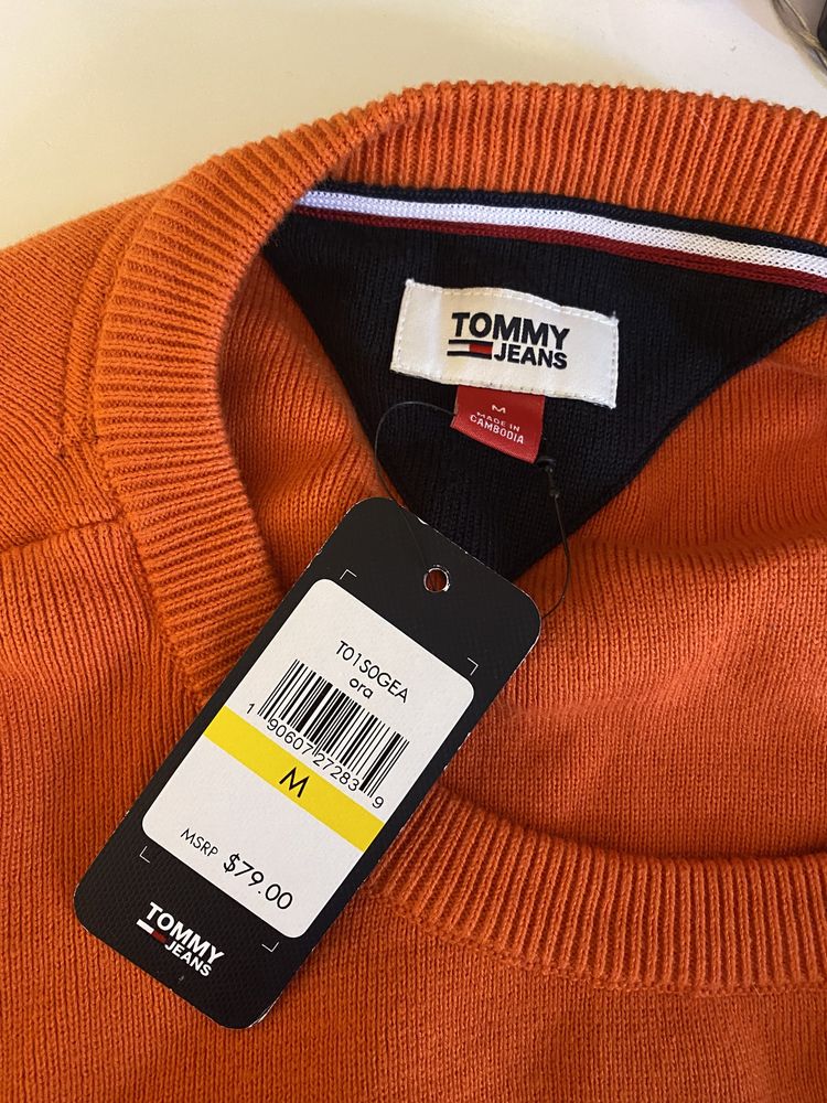 Krótki sweterek pomaranczowy TOMMY oryginalny