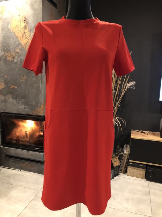 Sukienka elegancka trapezowa jak nowa czerwona 36 Walentynki do pracy