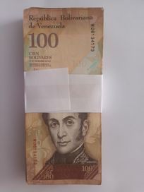 Banknoty bolivares nominał 100 paczka 100sztuk