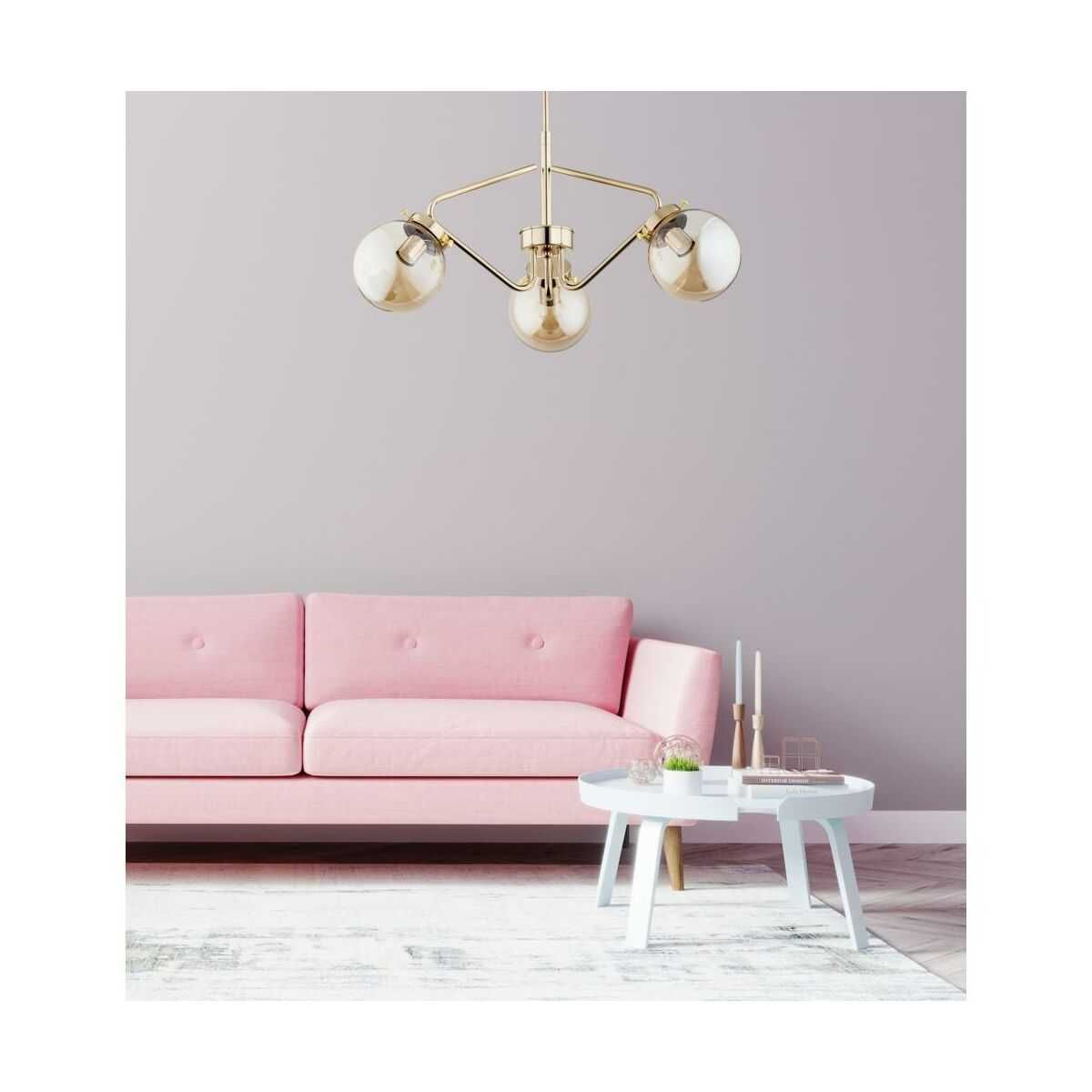 Lampa wisząca Barsum złoty 3 x E14 Alfa