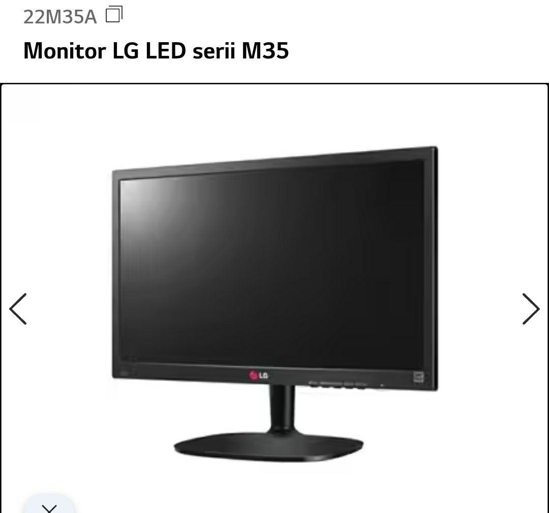 monitor LG 21,5" LCD LED 22M35A