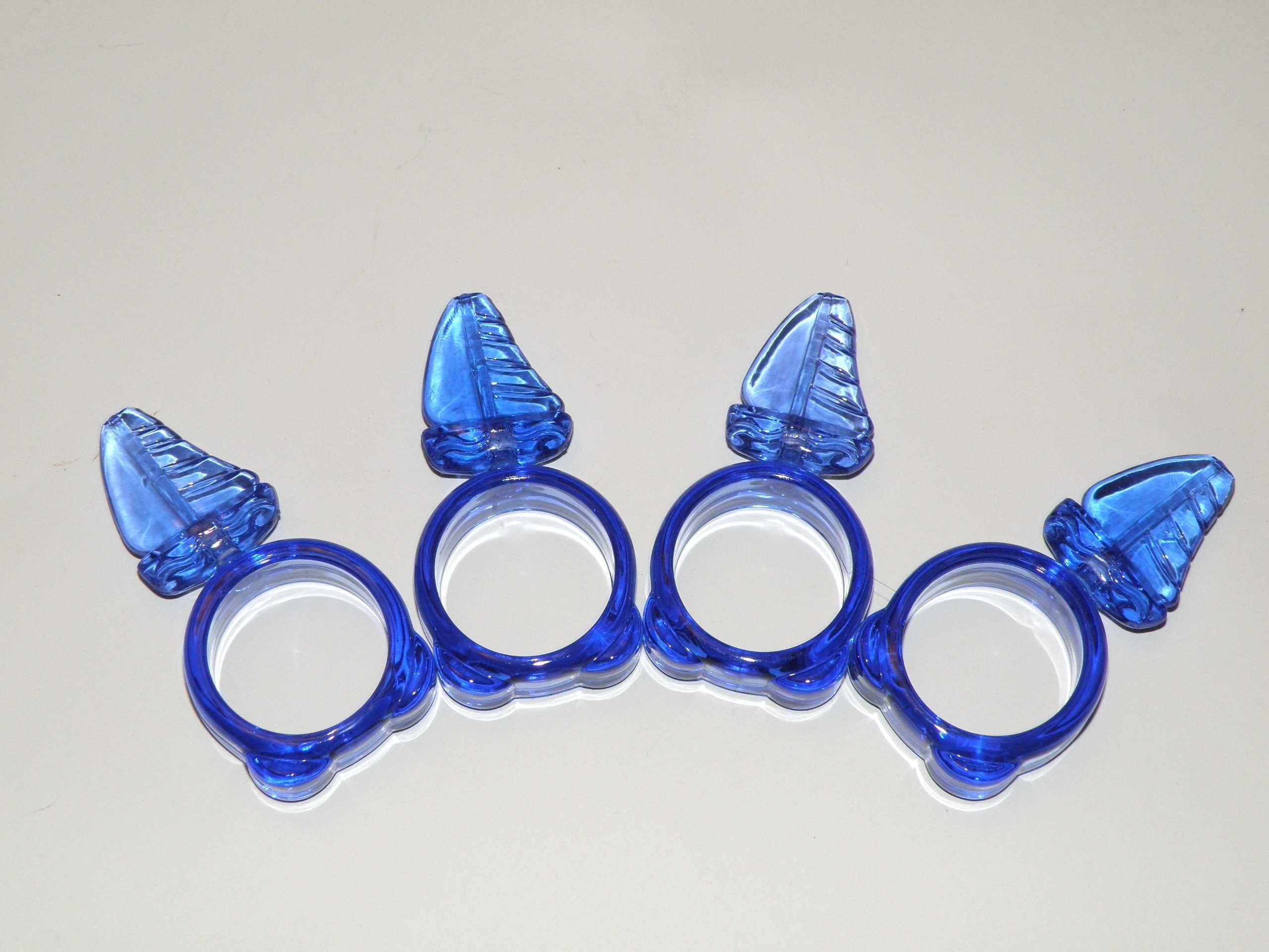 Кольца для салфеток синие, набор 4 шт