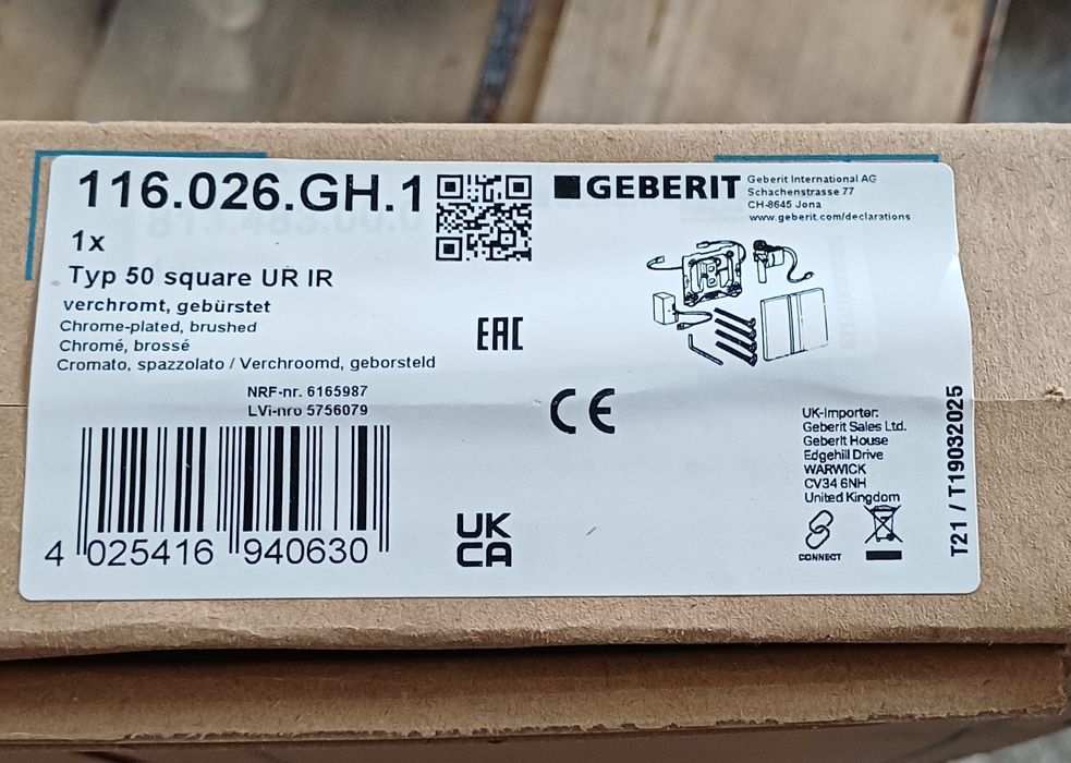 Zawór spłukujący elektroniczny Geberit Sigma 50 do pisuaru