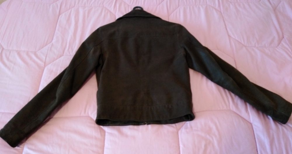 Casaco Motard/Biker castanho em pele genuína da Quebramar