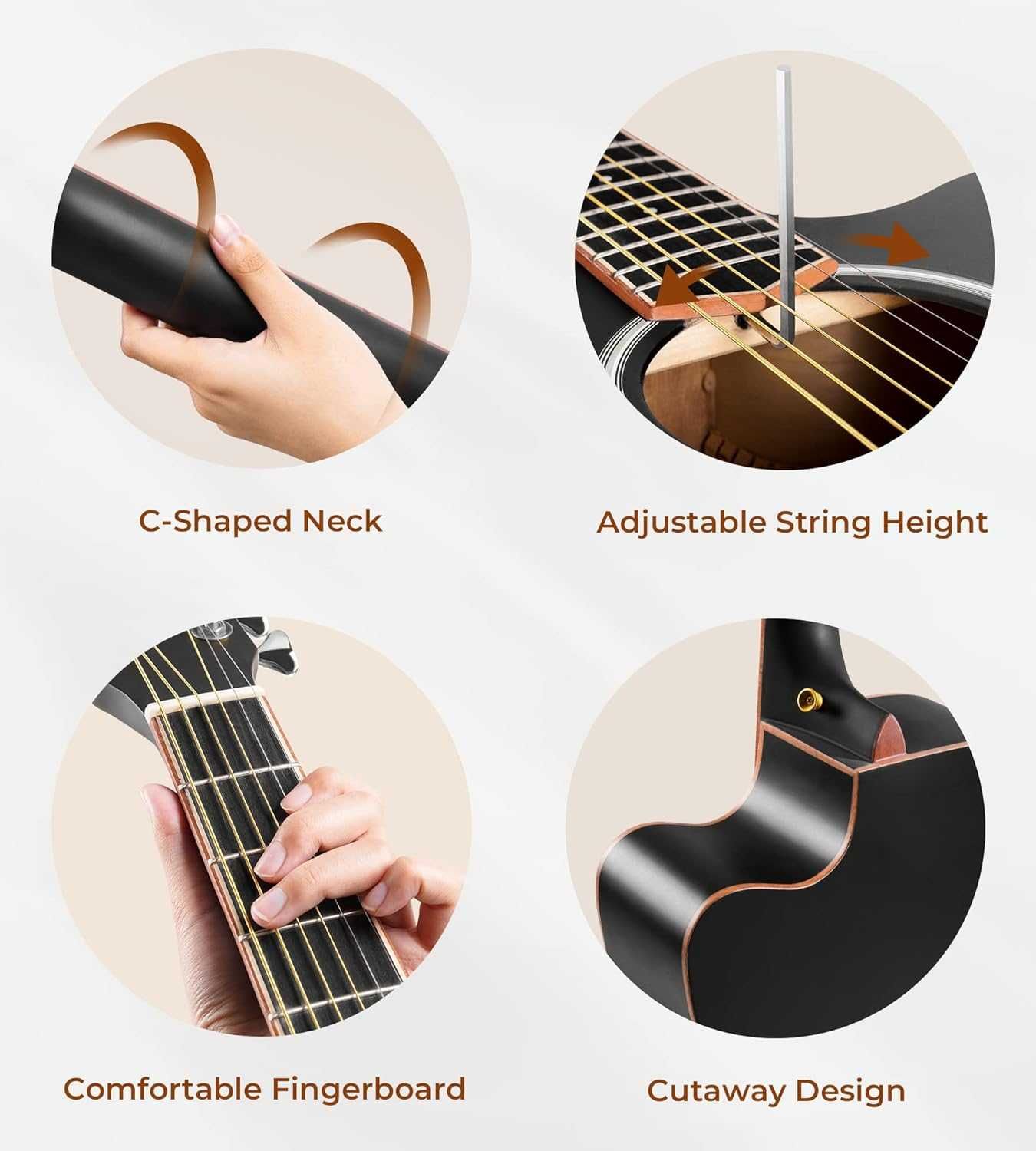 Nowa gitara elektryczna / akustyczna / struny / Vangoa 4/4
