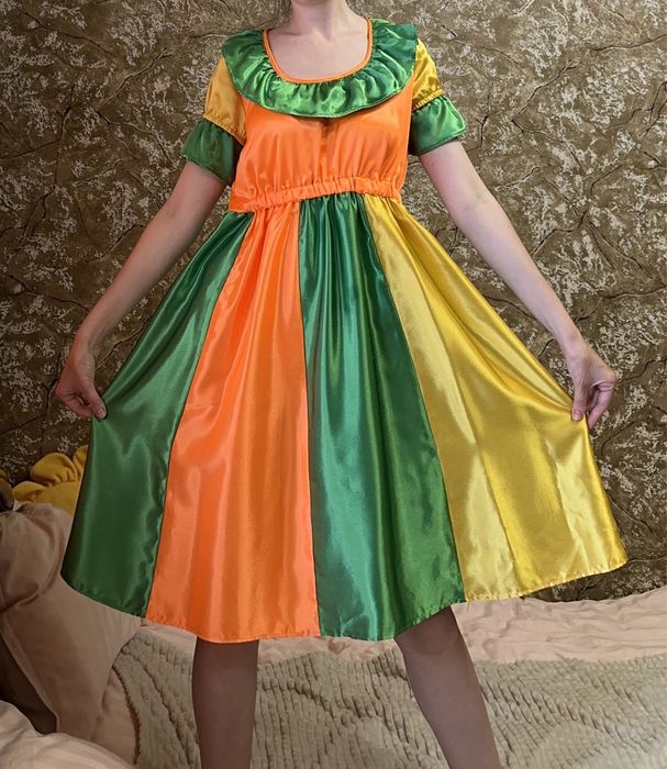 Костюм клоуна клоунеси яскрава сукня для дорослого аніматор