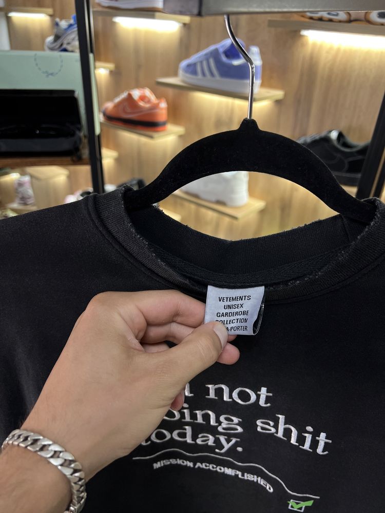 Світшот Vetements “Not Doing Shit Today” Black