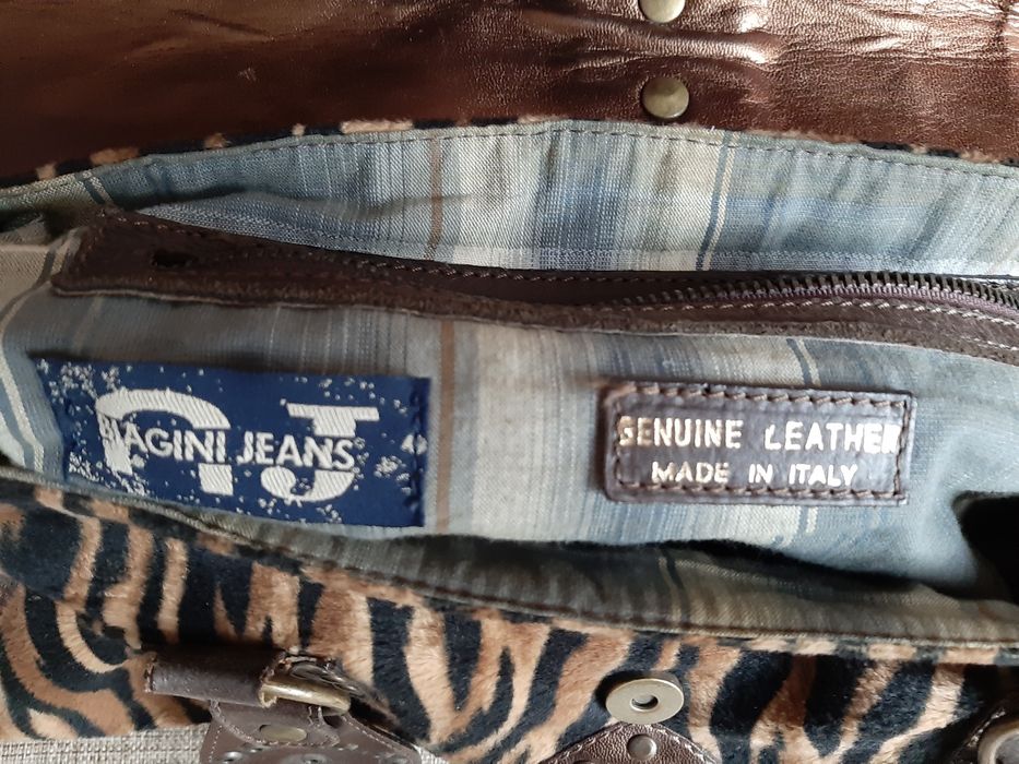 Torebka skórzana Laura Biagini Jeans vintage boho elementy skóry pante