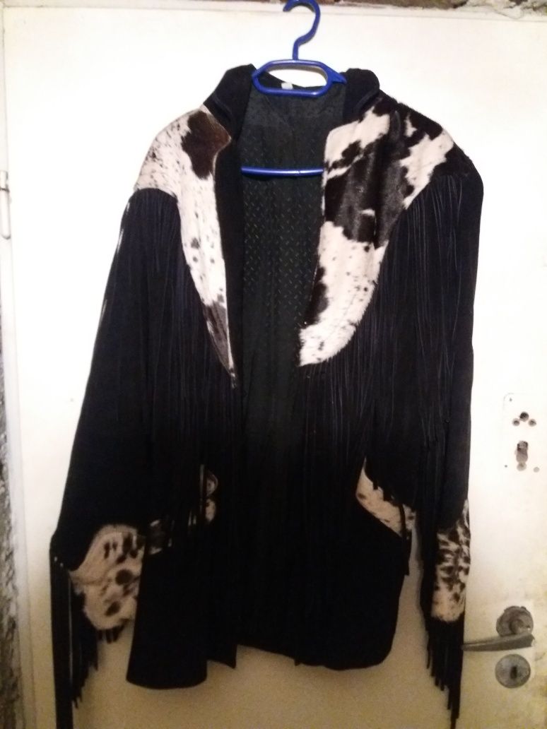 Kurtka western rozm.M gruby zamsz black USA