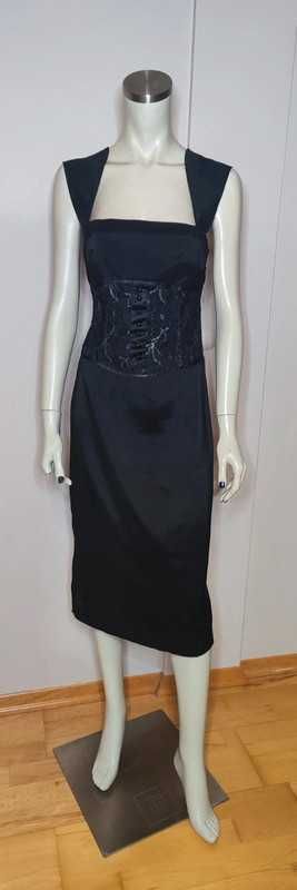 Czarna elegancka sukienka rozm. M (3)