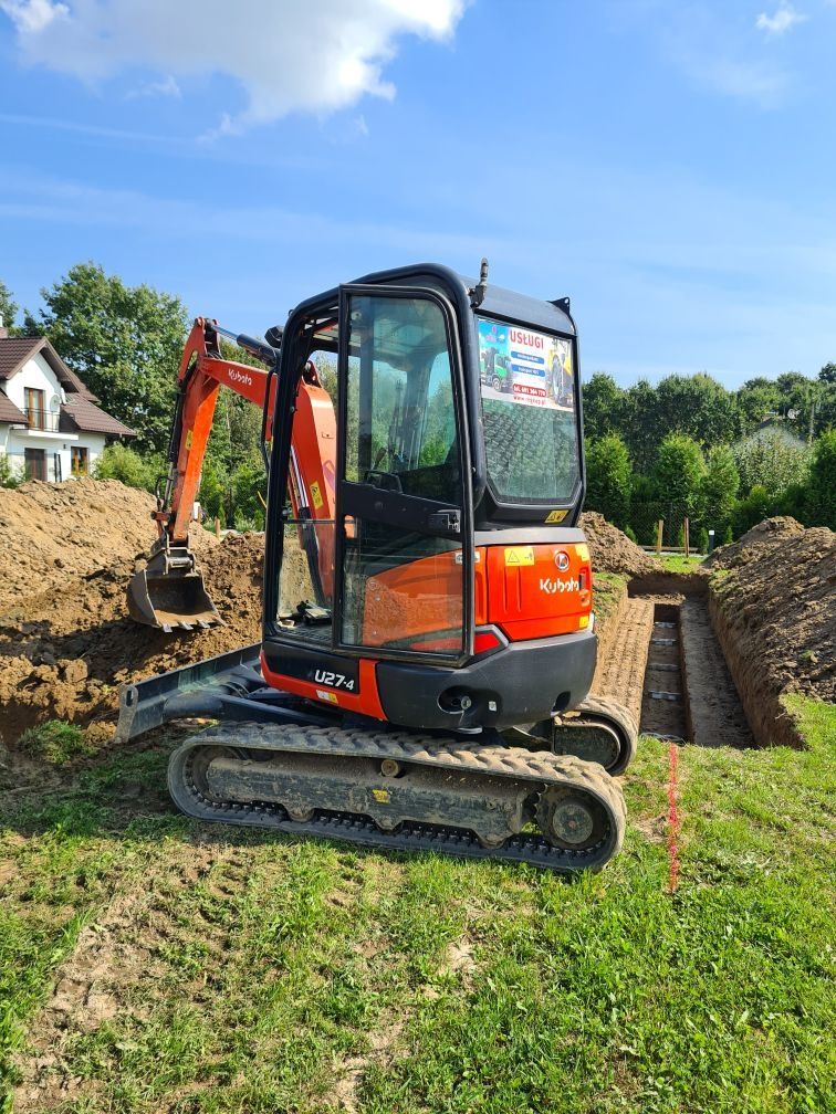 Usługi minikoparką,  koparko-ładowarka, minikoparka, transport hds HDS