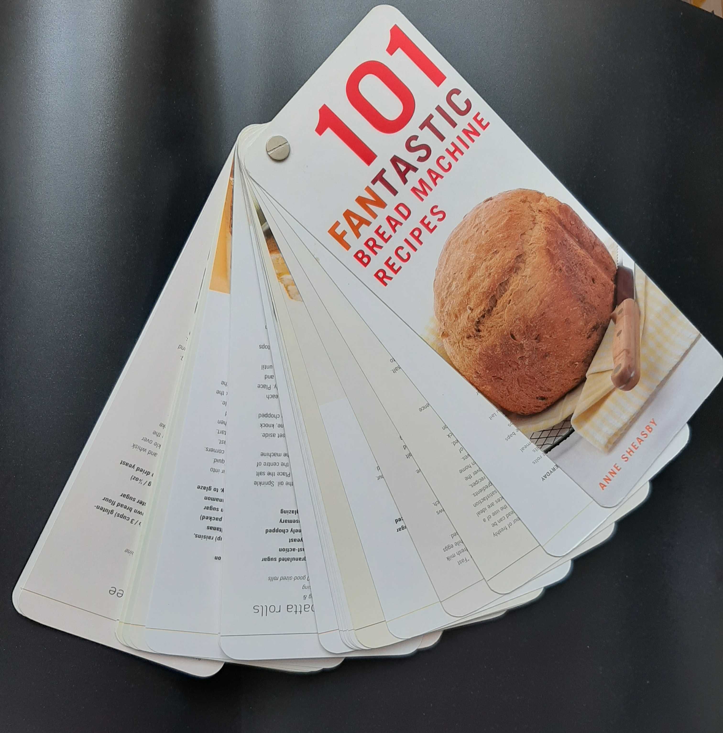 101 fantastic bread recipes, przepisy na chleb w formie dużych fiszek.