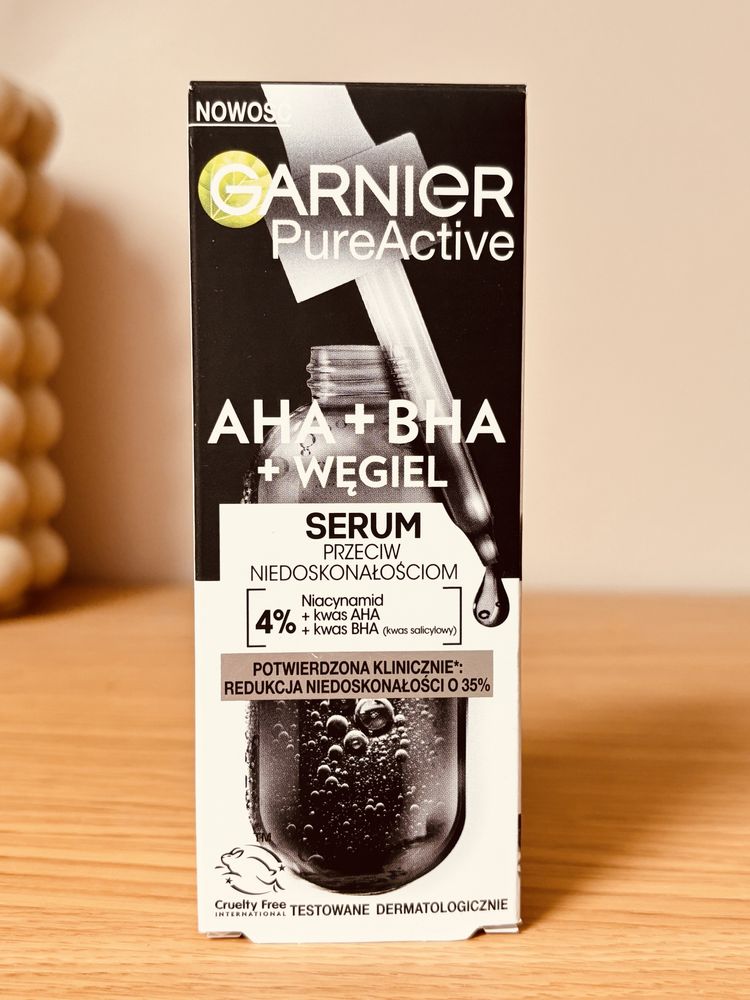 Garnier Pure Active AHA + BHA + Węgiel Serum Przeciw Niedoskonałościom