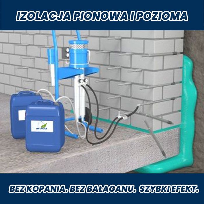 Osuszanie i izolacje bez kopania - iniekcje, wilgoć, grzyb, fundamenty