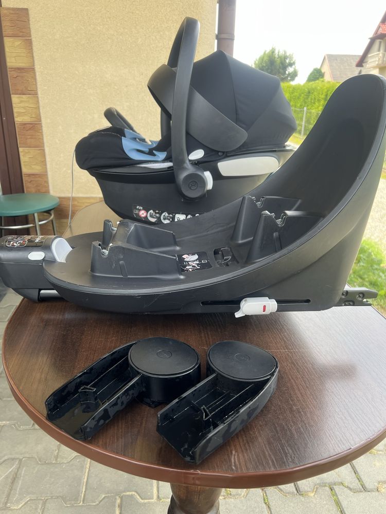Fotelik z baza Cybex Aton M i-Size plus adaptery do wózka