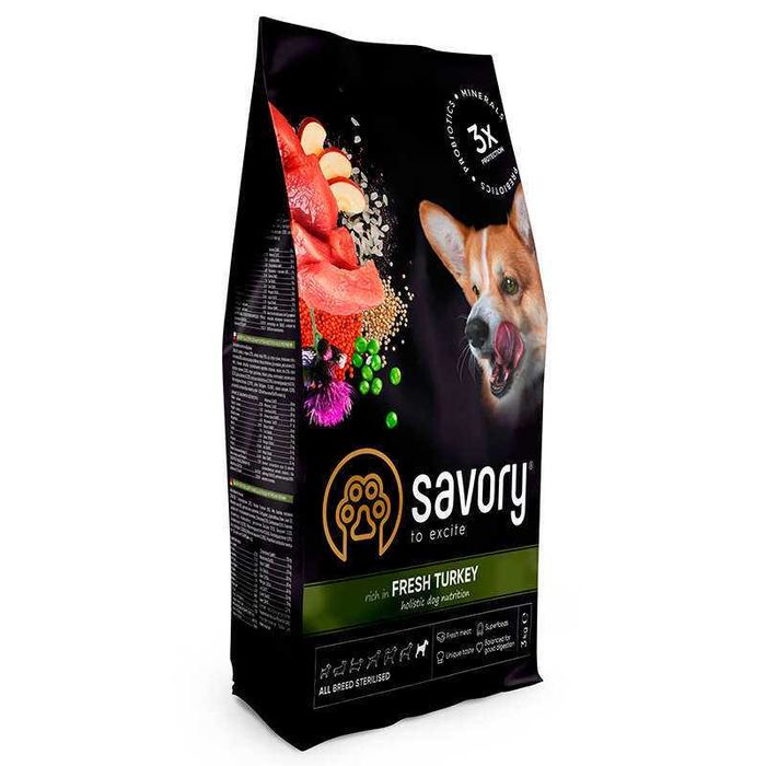 SAVORY All Breed Sterilised 3 кг з індичкою для стерилізованих собак