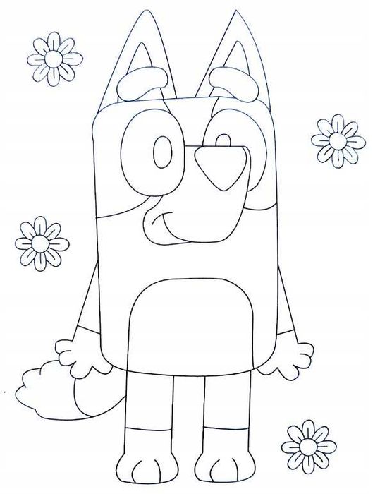 Kolorowanka Bluey - maluj i baw się z Bluey i Bingo!