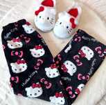 Nowe spodnie Hello Kitty pluszowe czarne OKAZJA
