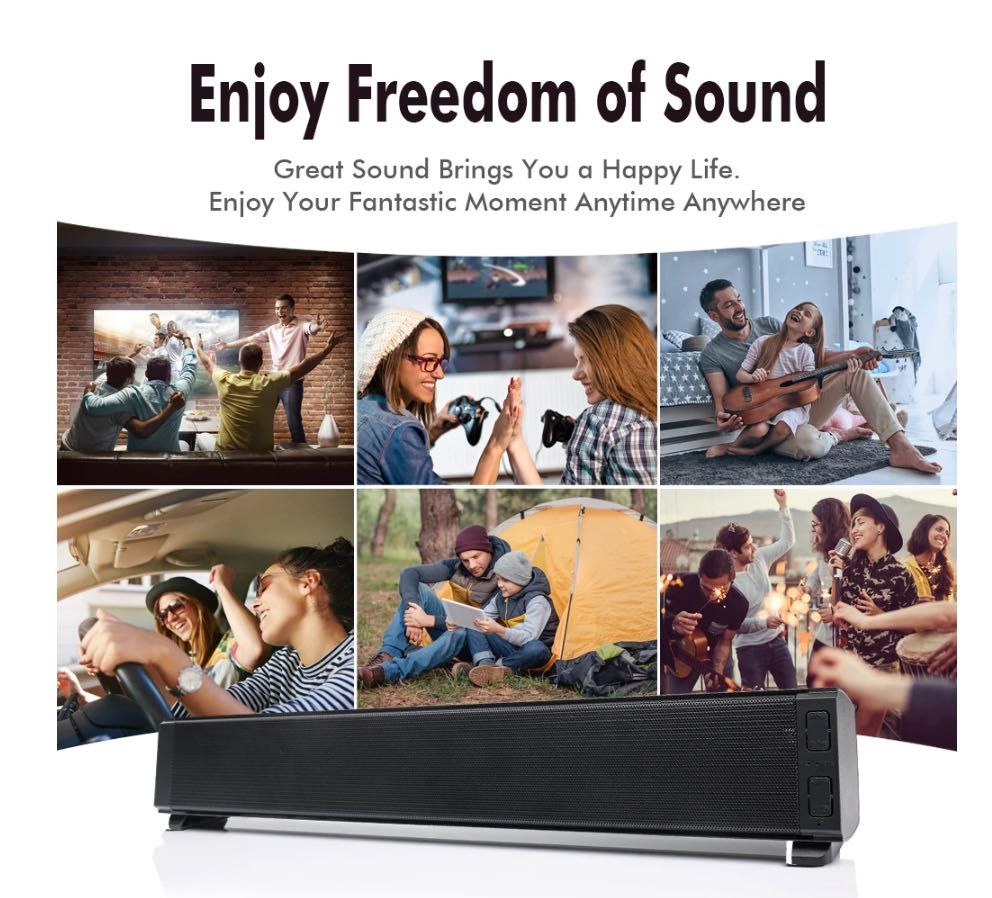 Soundbar sem fios | Bluetooth | 20W potência | Entregas RÁPIDAS 3 dias