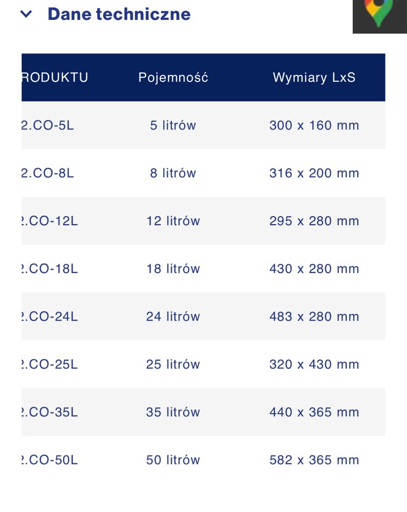 naczynie wzbiorcze ciśnieniowe przeponowe do c.o. 8,12,18,24