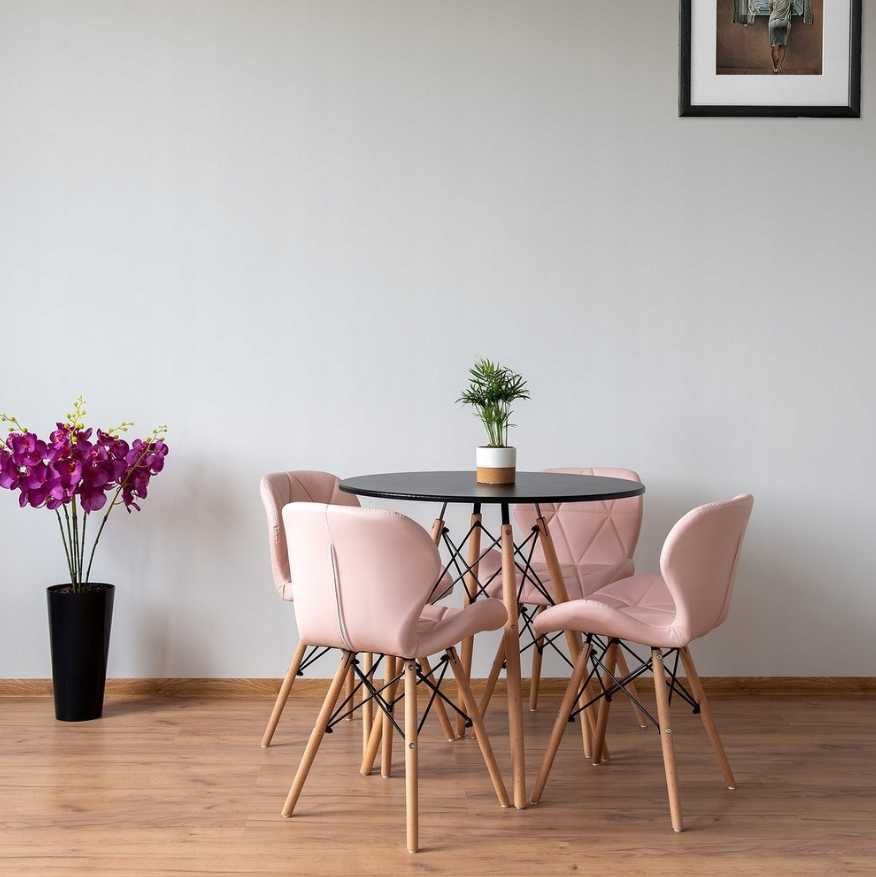 Стілець Скандинавський, крісло, стул MiLANO (рожевий екошкіра) НАЛОЖКА