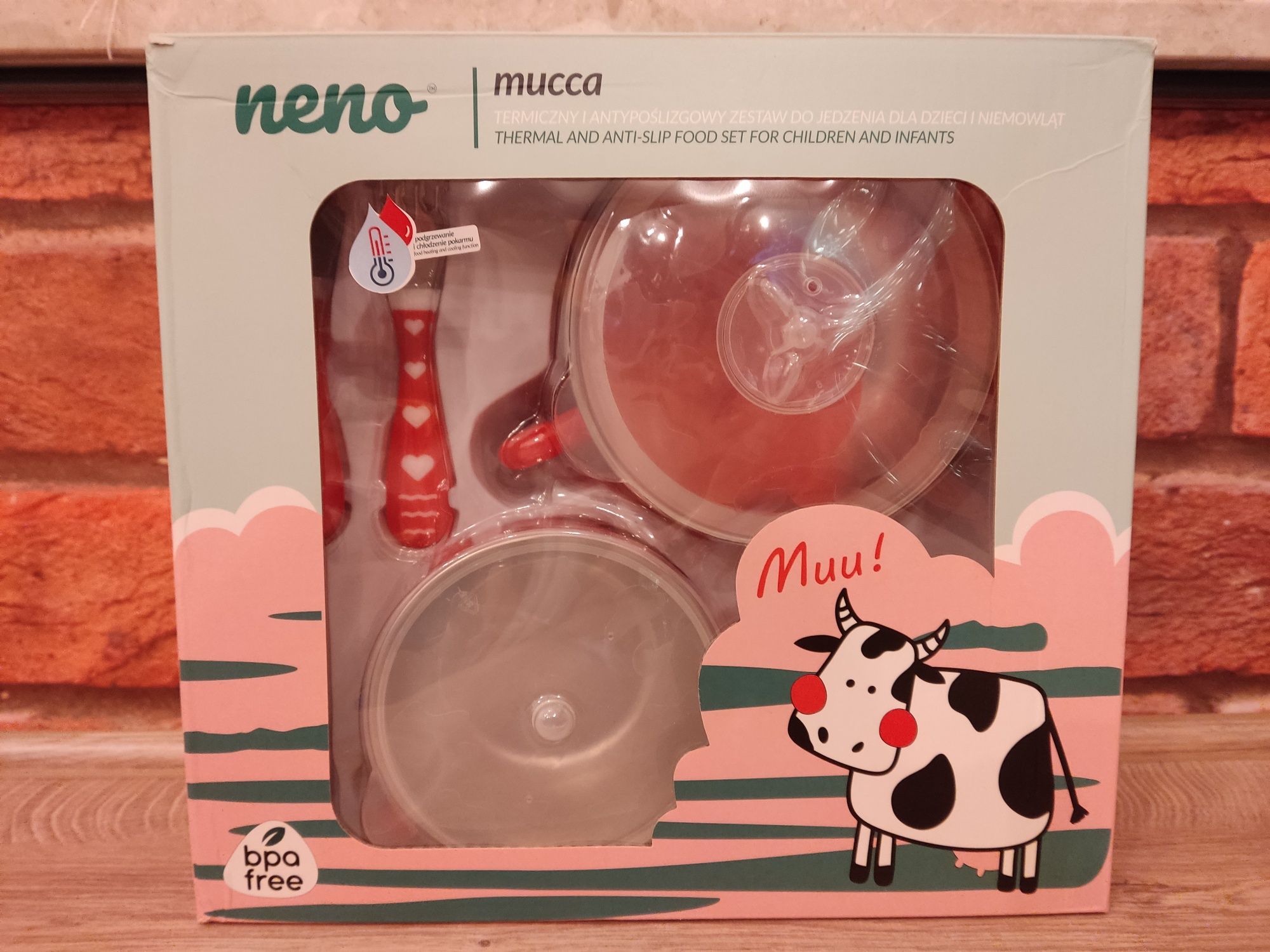 Neno Mucca - Termiczny zestaw do nauki jedzenia z przyssawką