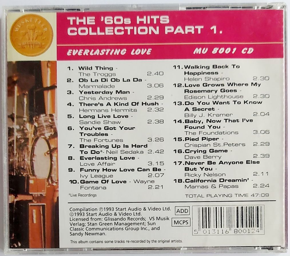 The 60's Hits Collection part. 1 1993r Mamas & Papas Ricky Nelson