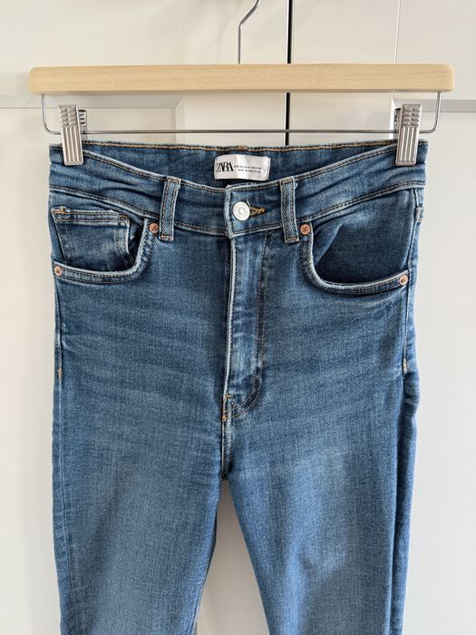 Spodnie jeansowe jasne jasnoniebieskie skinny wysoki stan Zara S/M
