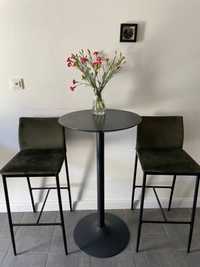 Stół okrągły barowy i 2 krzesła