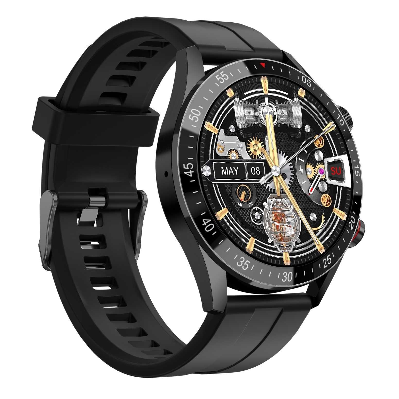 SMARTWATCH GRAVITY GT4-1 Czarny z Czarnym Paskiem Silikonowym