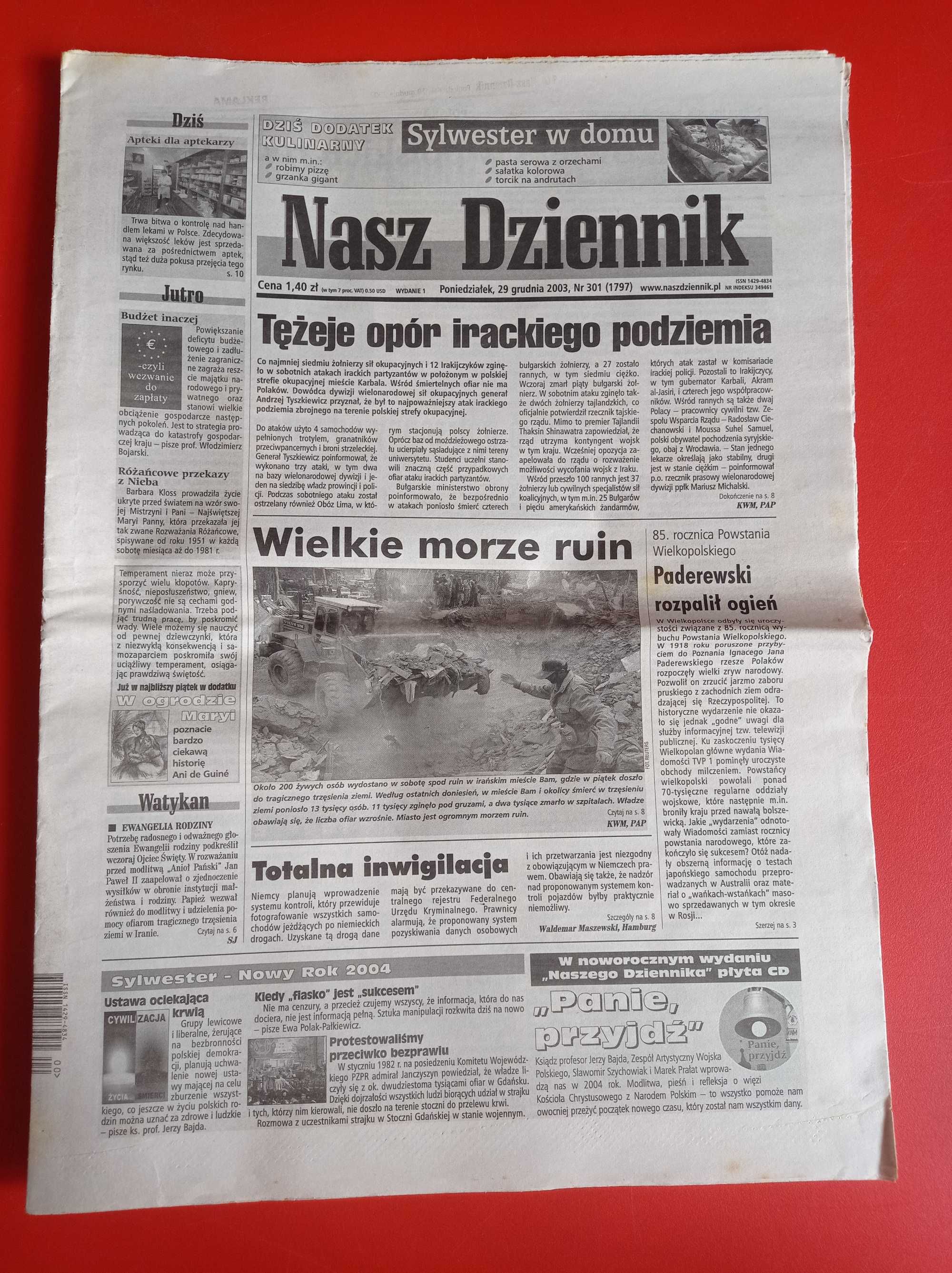 Nasz Dziennik, nr 301/2003, 29 grudnia 2003