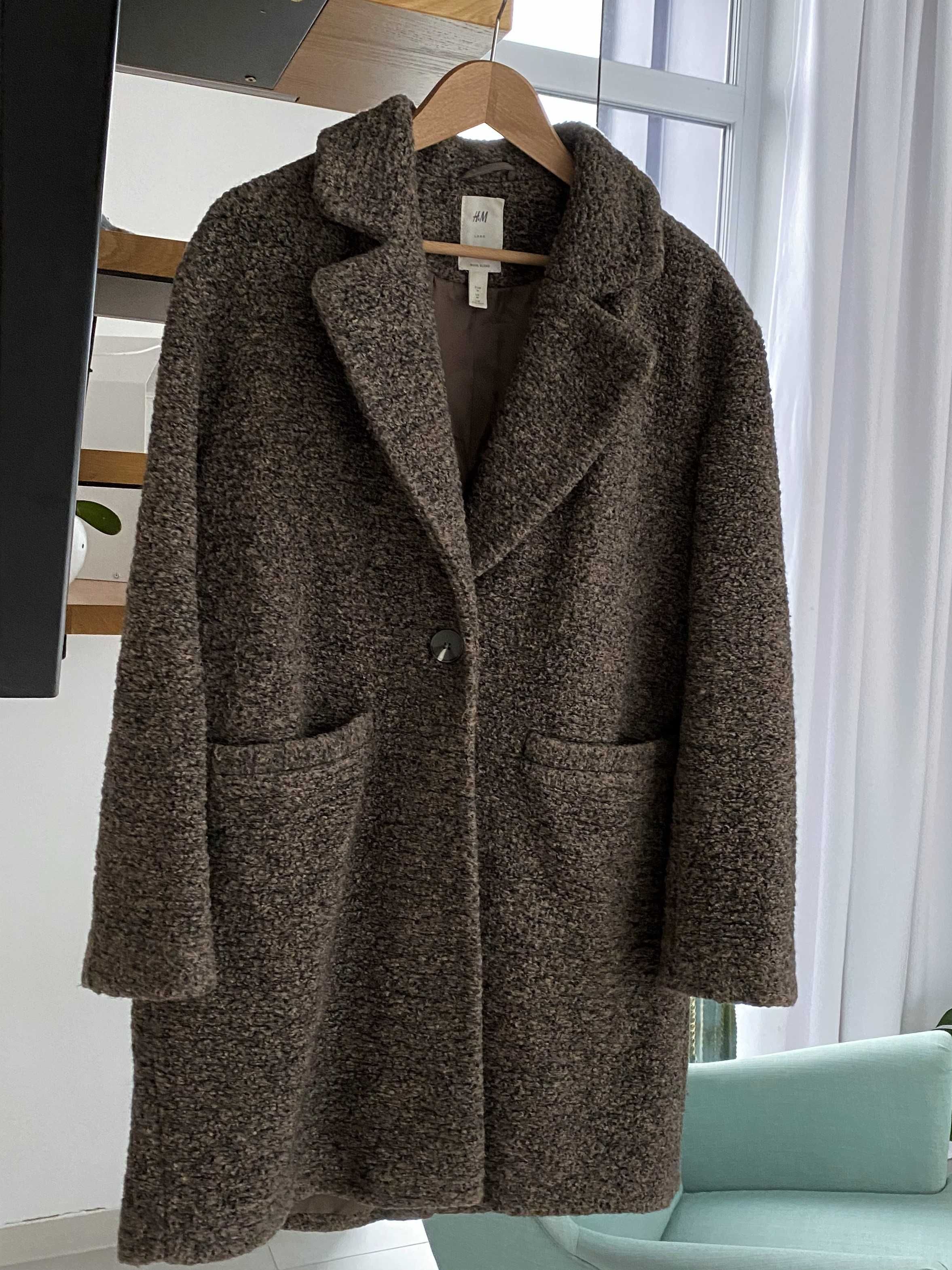 Płaszcz wełniany H&M Premium 38 M wool blend
