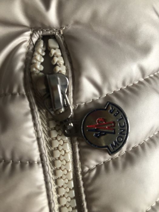 kurtka z suwakami Moncler beżowa rozmiar S vintage y2k puffer jacket