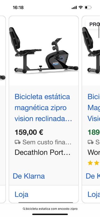 Bicicleta estatica com encosto