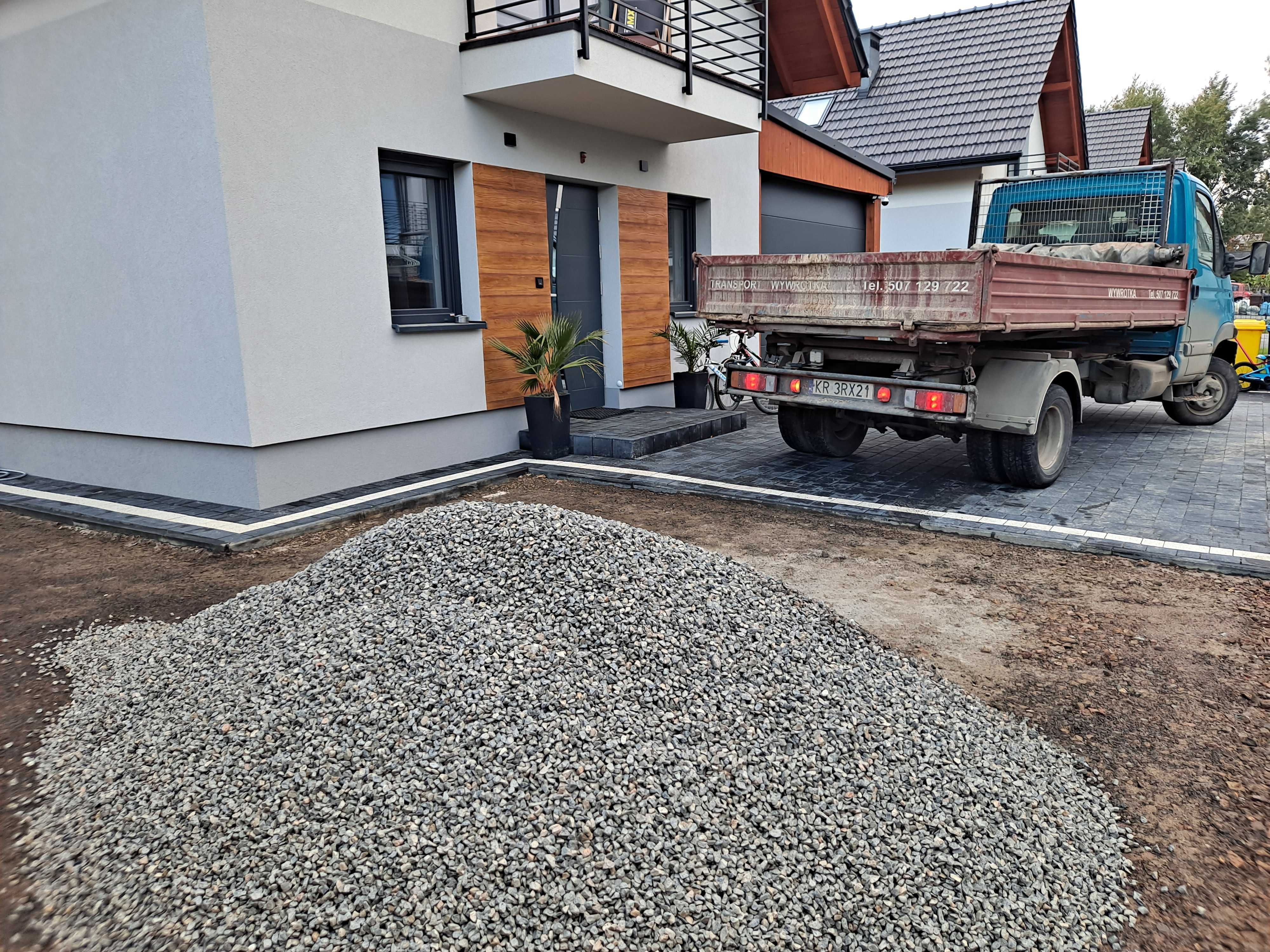 Kruszywa, kamień, tłuczeń, żwir, kliniec, piasek, spóła, mała wywrotka