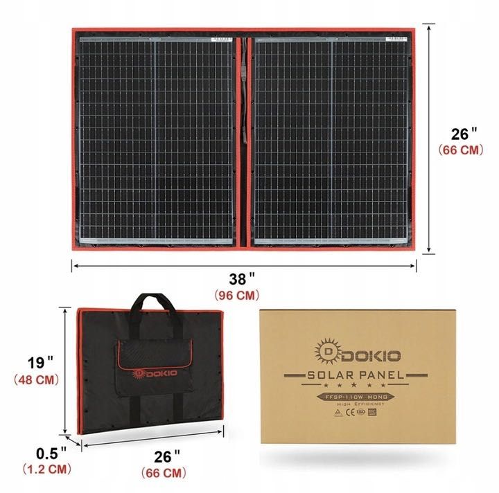 PRZENOŚNY PANEL FOTOWOLTAICZNY 110W, dostępny: 160W, 220W, 300W solar