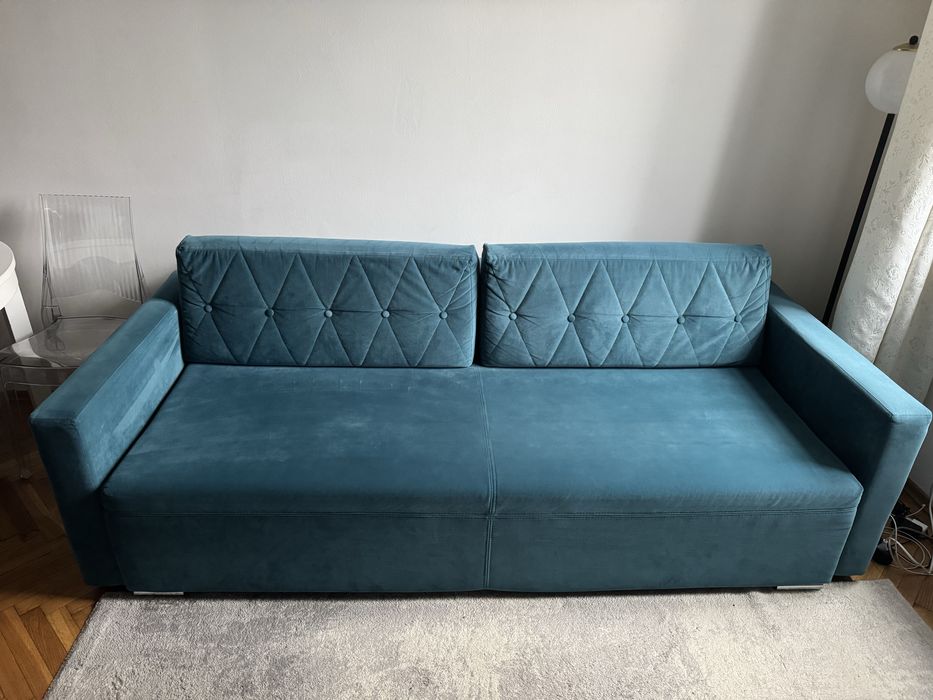 Sofa Agata Meble Belisa Turkus rozkladana z funkcja spania