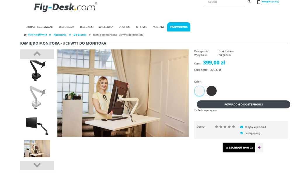 Solidny uchwyt, ramię na monitor fly-desk.com