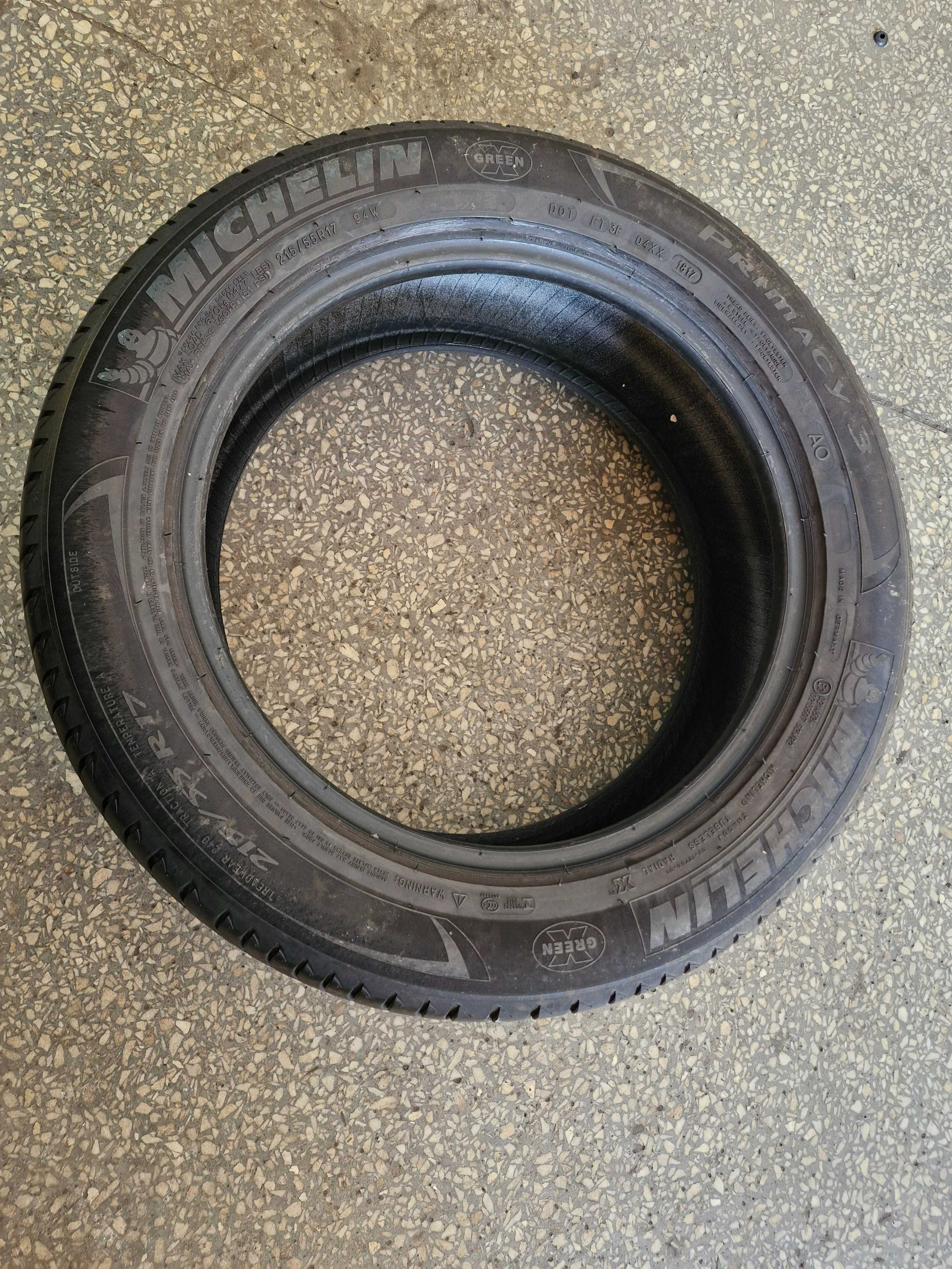 Opony Letnie 215/55R17 Michelin Primacy 3 4sztuki Montaż