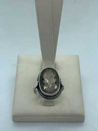 Кольцо серебро 925 горный хрусталь