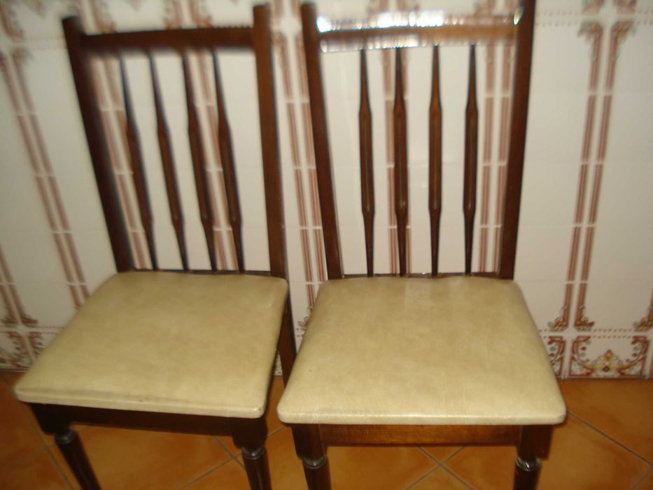duas cadeiras com estofo de couro