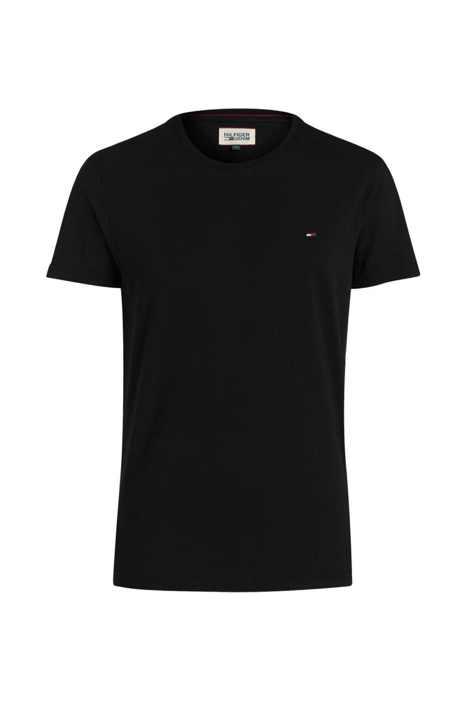 (S-M) Черная футболка TOMMY HILFIGER чорна хлопок хлопковая
