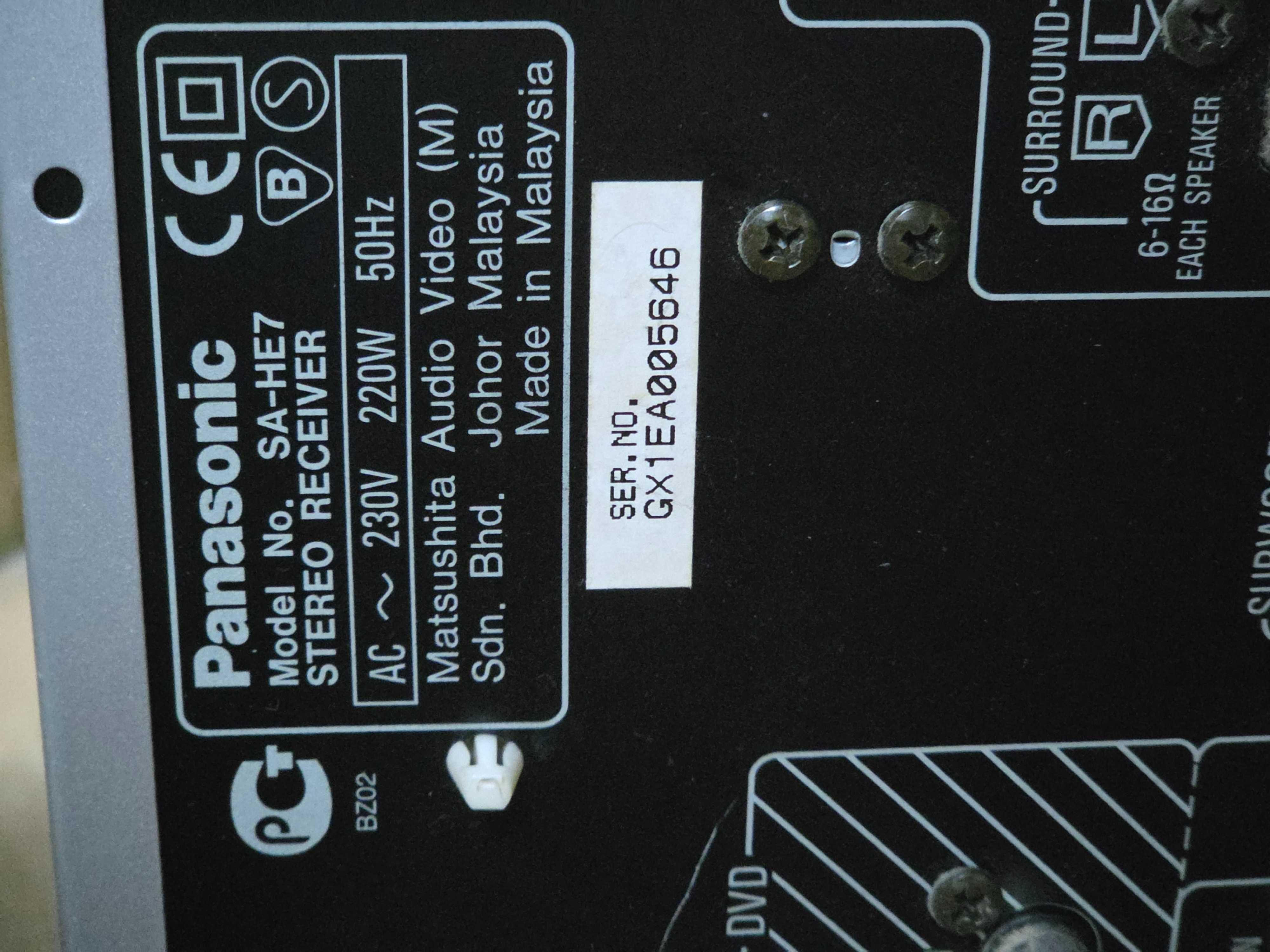 Panasonic SA-HE7 amplituner, TECHNICS SB-AFC140 Mini wieża LIFE L81428