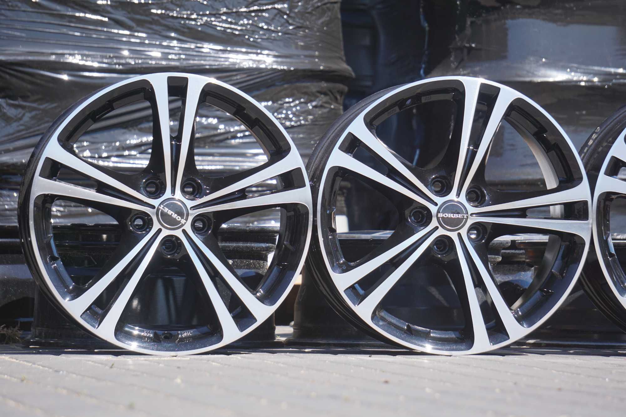 Alufelgi Borbet Germany 5x112 8Jx18 et50 cb72,5mm czarne i front CNC