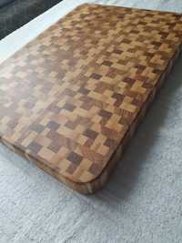 Deska drewniana kuchenna sztorcowa solidna ręcznie wykonana