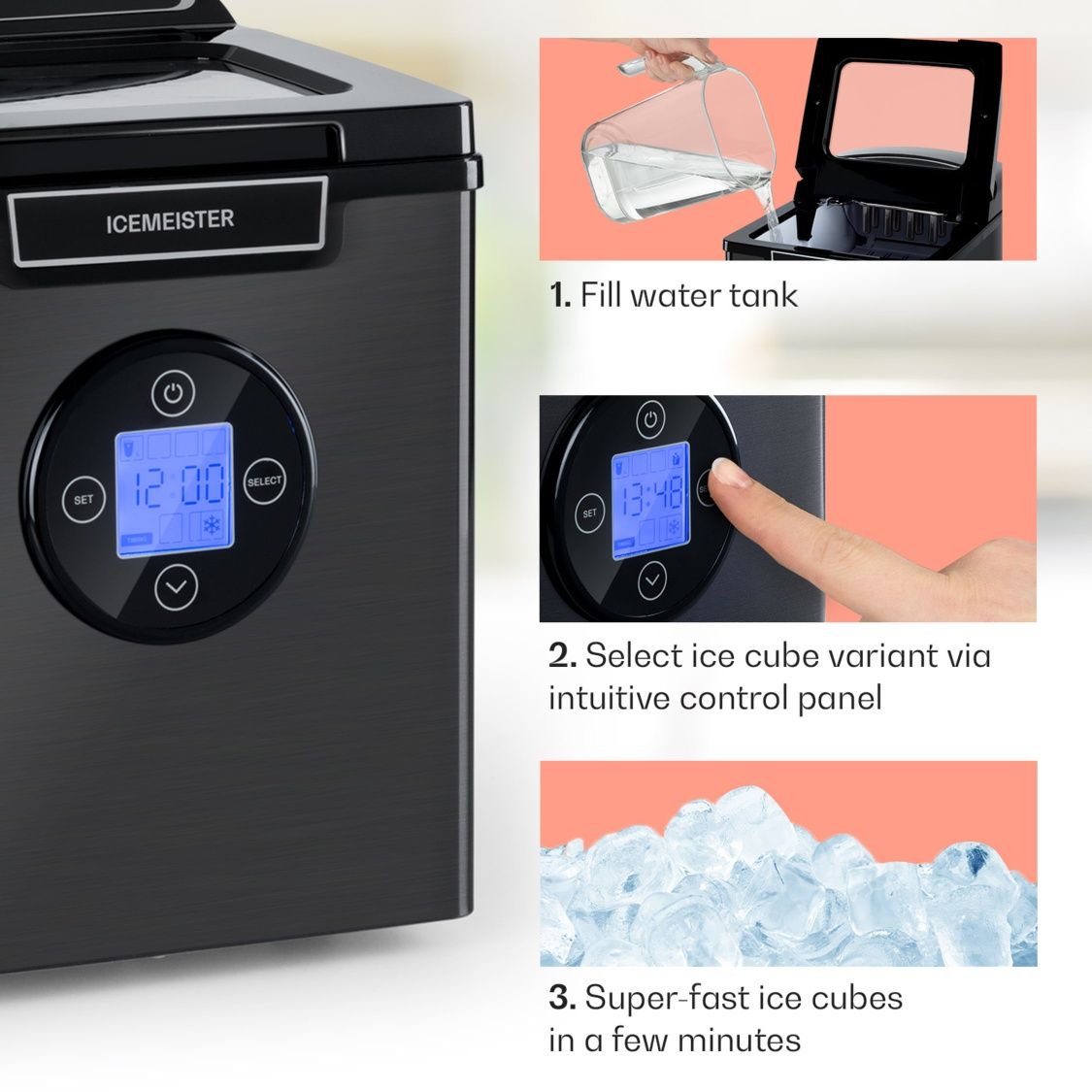 Nowa Kostkarka do lodu Klarstein Icemeister 12kg/24h Zbiornik 1.8L